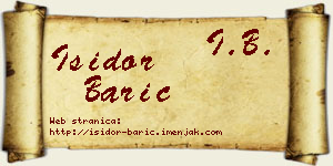 Isidor Barić vizit kartica